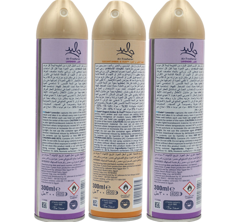 Glade Air Freshener Lavender + Oud Value Pack 3 x 300 ml