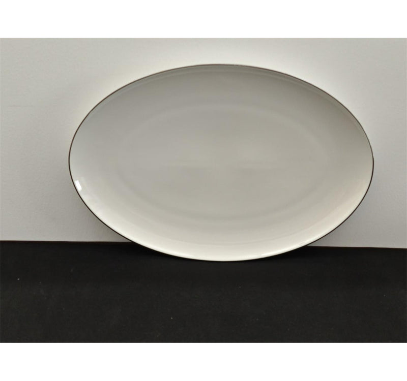Pearl Noire Oval Plate, 14 inches, White, NBC014SR-LIM