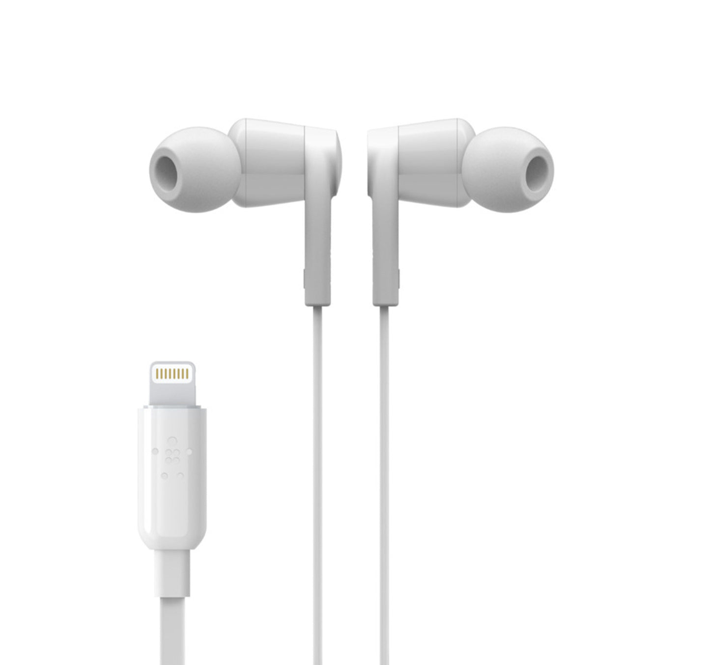 Belkin Rockstar MFI Lightning In-ear Headphones with Microphone(G3H001BTWHT) White Lulu Hypermarket