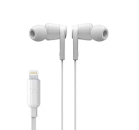 Belkin Rockstar MFI Lightning In-ear Headphones with Microphone(G3H001BTWHT) White Lulu Hypermarket