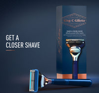 King C. Gillette Men's 5 Blade Shave and Edging Razor with Built In Single Blade Precision Trimmer and Premium Handle 1Up