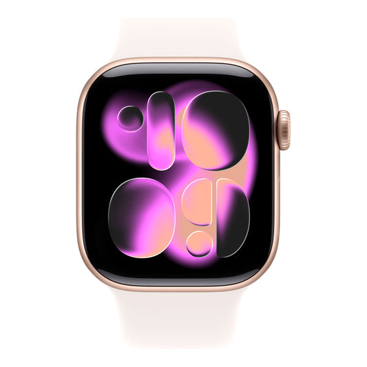 Apple Watch Series 11 GPS Smartwatch, 42 mm Rose Gold Aluminium Case with Light Blush Sport Band (S/M), MEU04AF/A