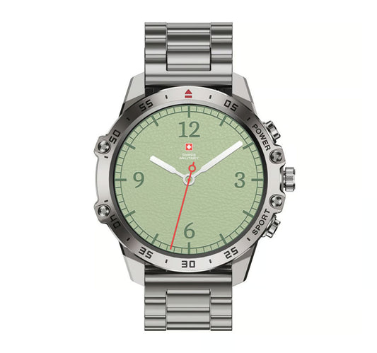 Swiss Military DOM 5 Smart Watch, 1.43 Inches Amoled Display With Metal Strap, Silver