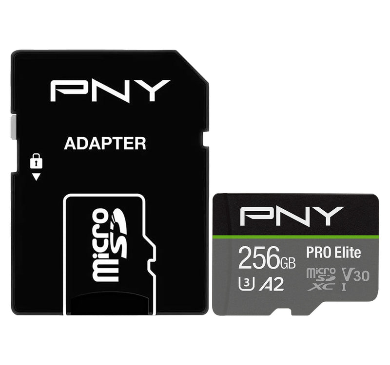 PNY PRO Elite Class 10 U3 V30 microSD Flash Memory Card, 256 GB, P-SDU256V32100PRO-GE