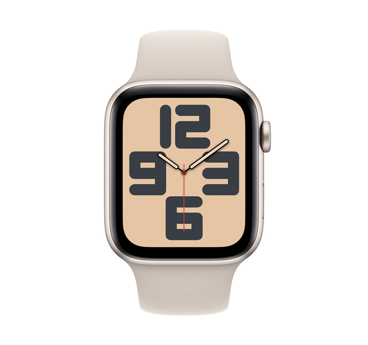 Apple Watch SE GPS Smartwatch, 44 mm Starlight Aluminium Case with Starlight Sport Band, S/M, MRE43
