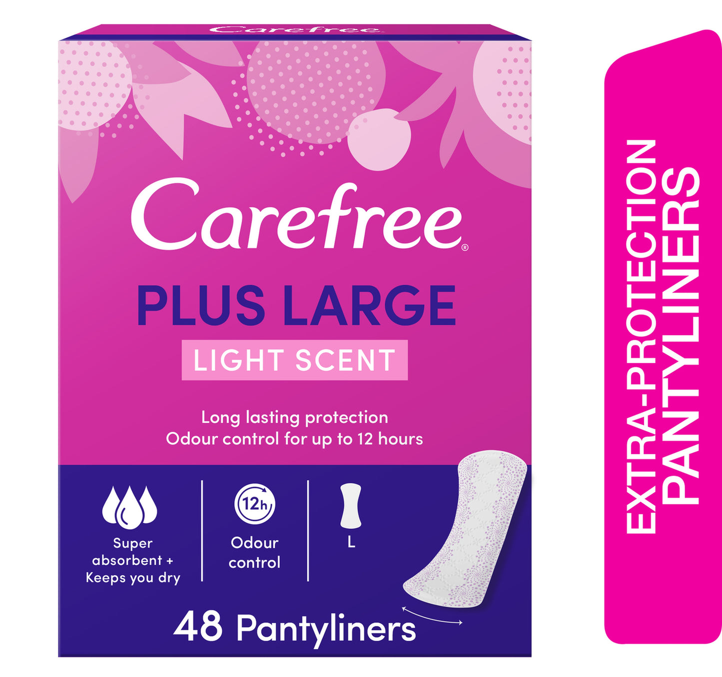 Carefree Panty Liners Plus Large Light Scent 48 pcs