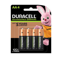 Duracell Rechargeable AA 2500mAh batteries, pack of 4