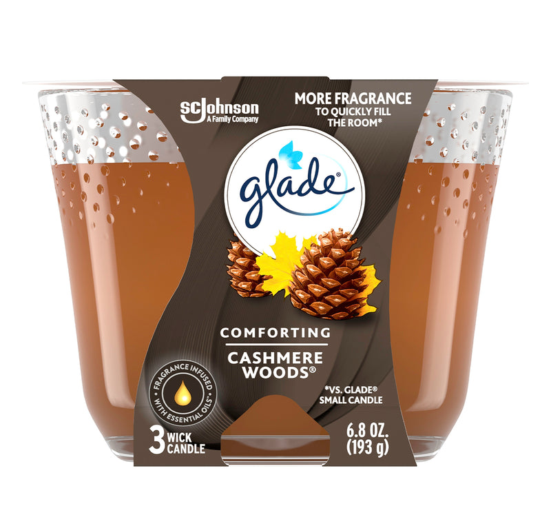 Glade Comforting Cashmere Woods Scented Candle 193 g