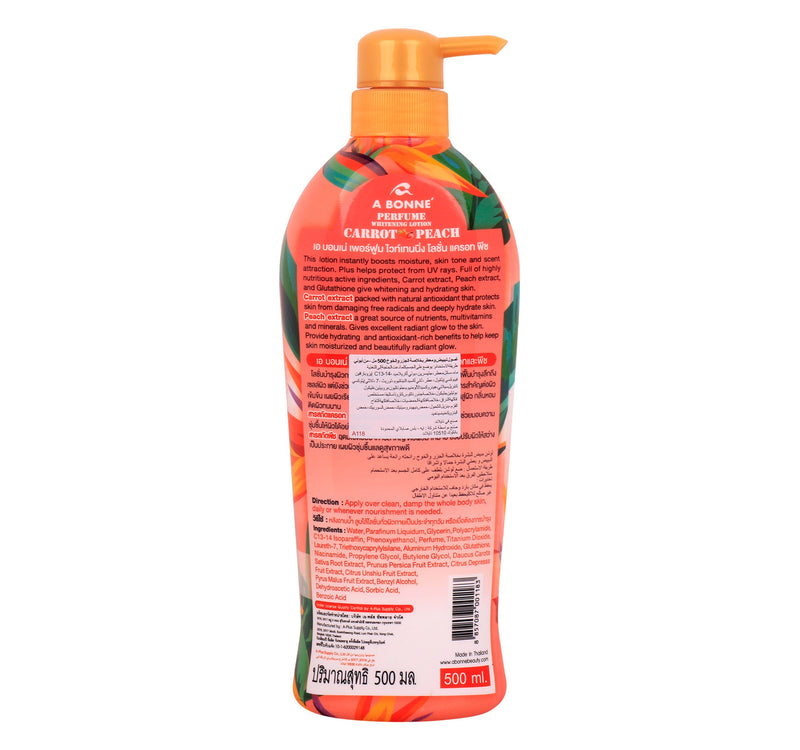 A Bonne Carrot & Peach Perfume Whitening Lotion 500 ml