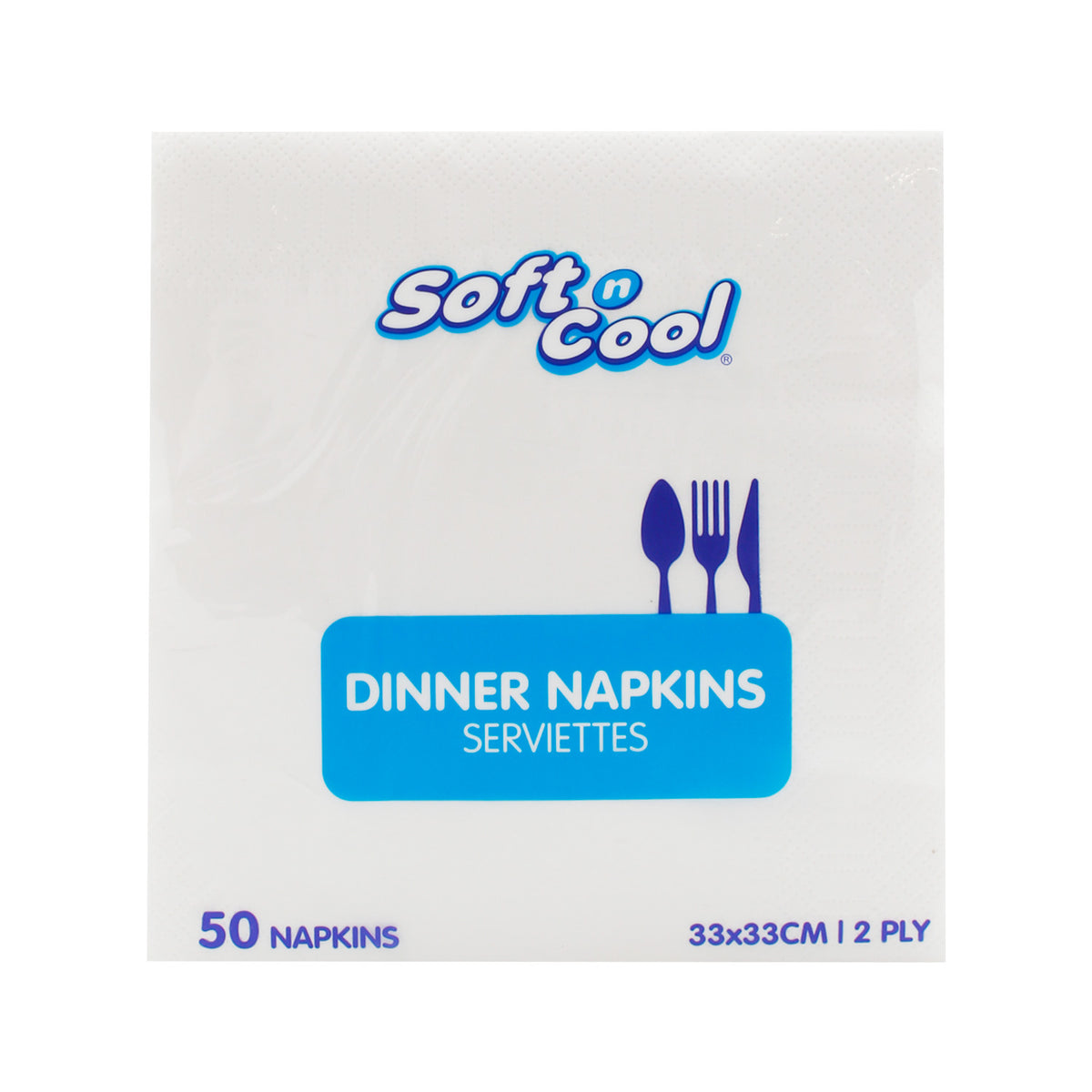 Soft N Cool Dinner Napkins 2 Ply 33 x 33cm 50 pcs