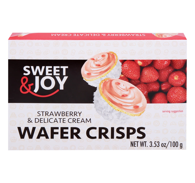 Sweet & Joy Strawberry & Delicate Cream Wafer Crisps 100 g