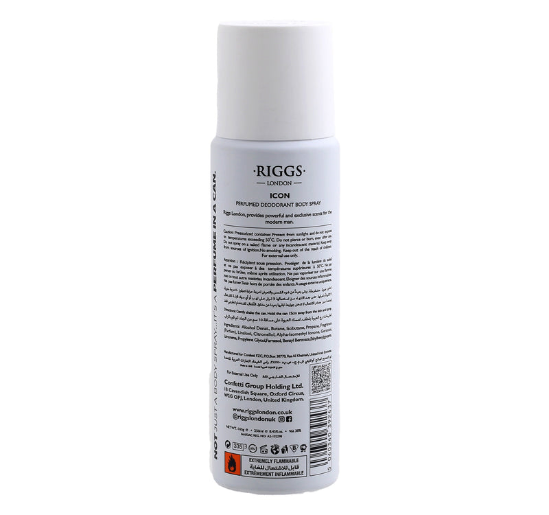 Riggs London Icon Deodorant Body Spray 250 ml