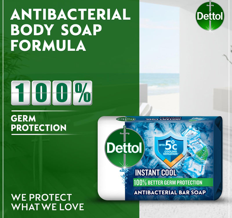 Dettol Instant Cool Bathing Soap Menthol & Eucalyptus Scent 120 g