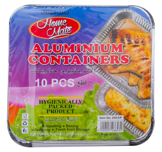 Home Mate Aluminium Containers With Lid 10pcs