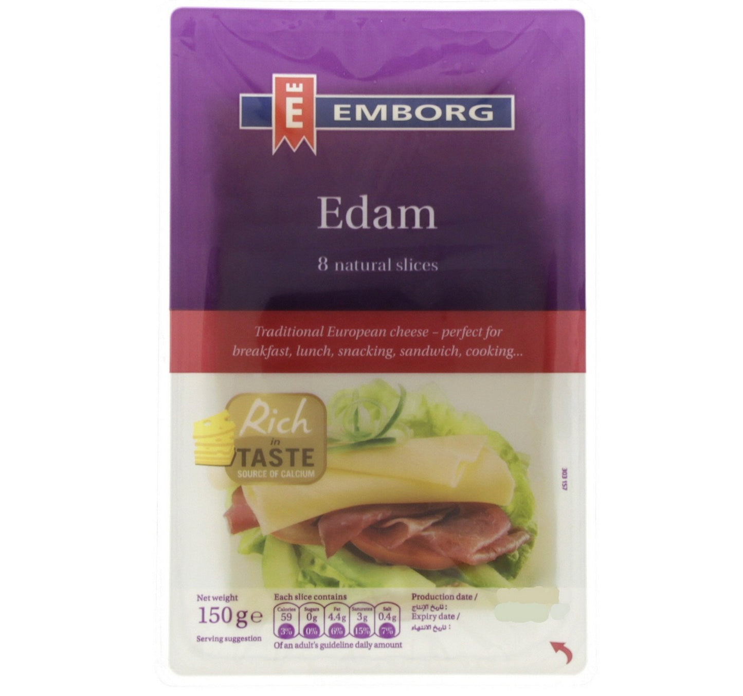 Emborg Edam Cheese Slices 150 g Lulu Hypermarket
