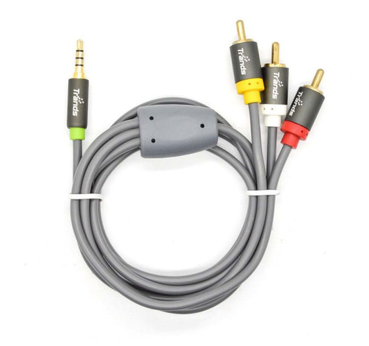 Trands 3.5mm to 3 RCA Audio Video Cable 1 Meter CA4418