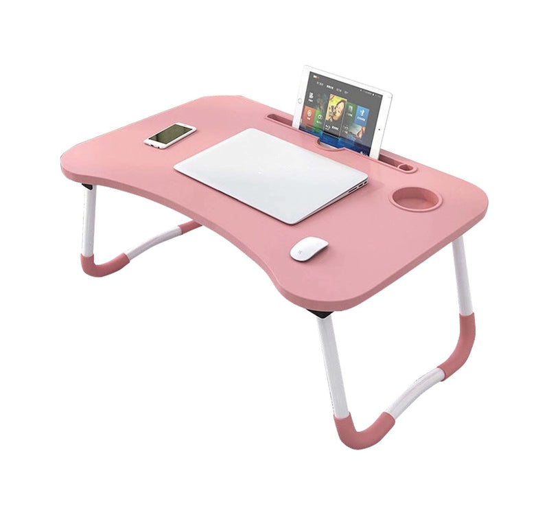 Golden Wheat Foldable Laptop Table, 60x40x26 cm, Pink