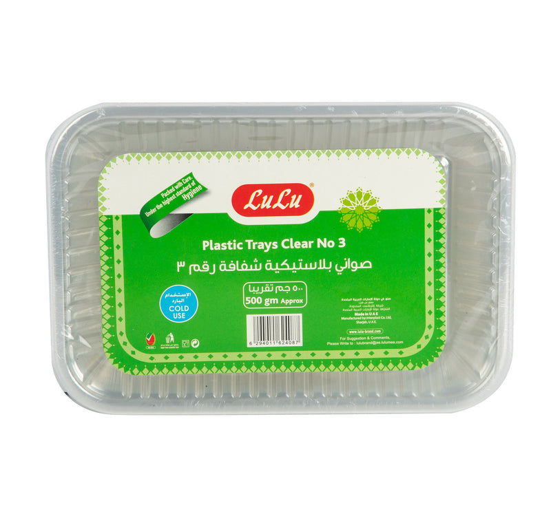 LuLu Plastic Trays Clear No.3 500 g