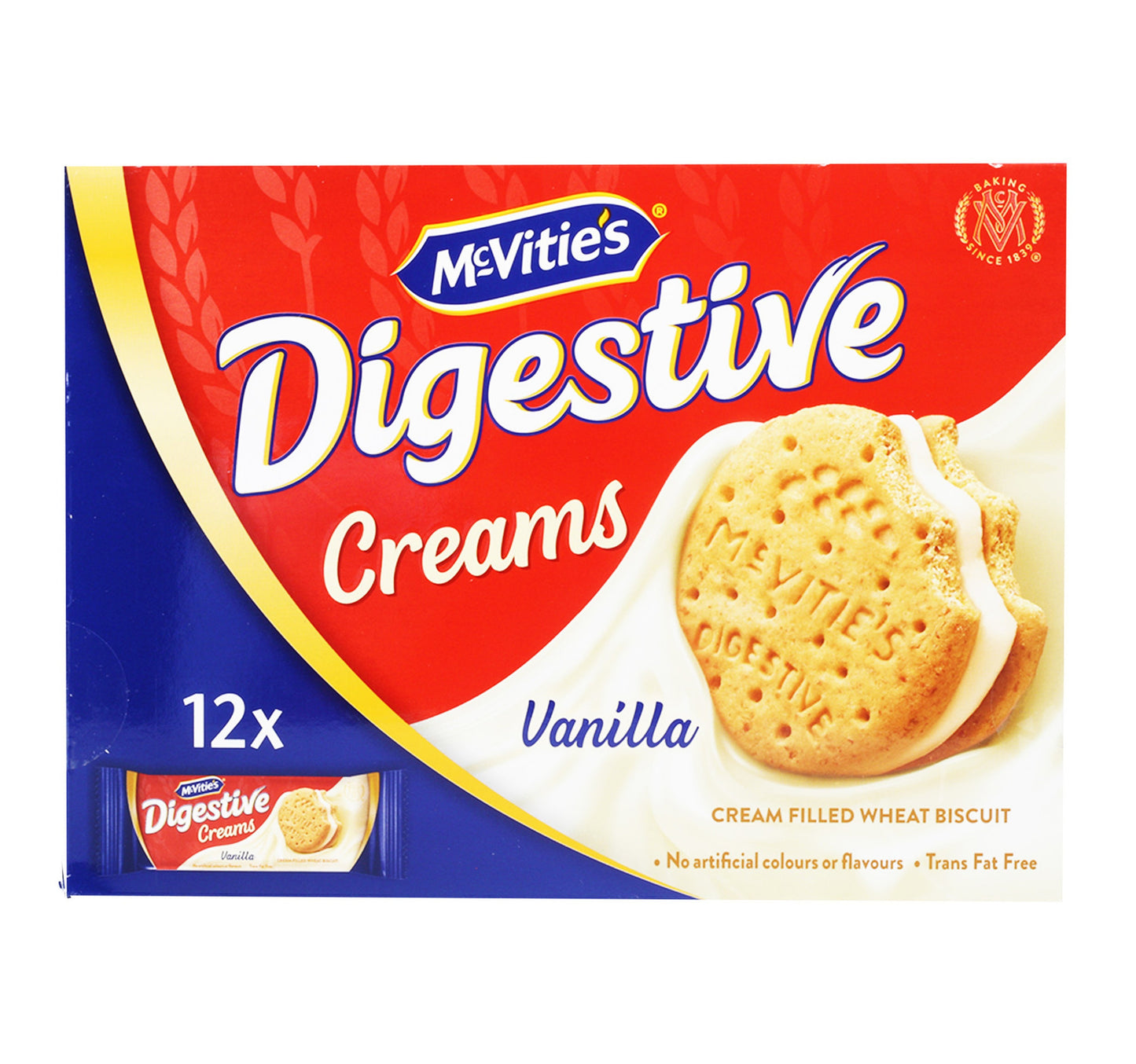 McVitie's Digestive Creams Vanilla Biscuit Value Pack 12 x 40 g