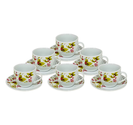 Home Ceramic Cup & Saucer Set 12 Pcs 180cc GUNG10/23