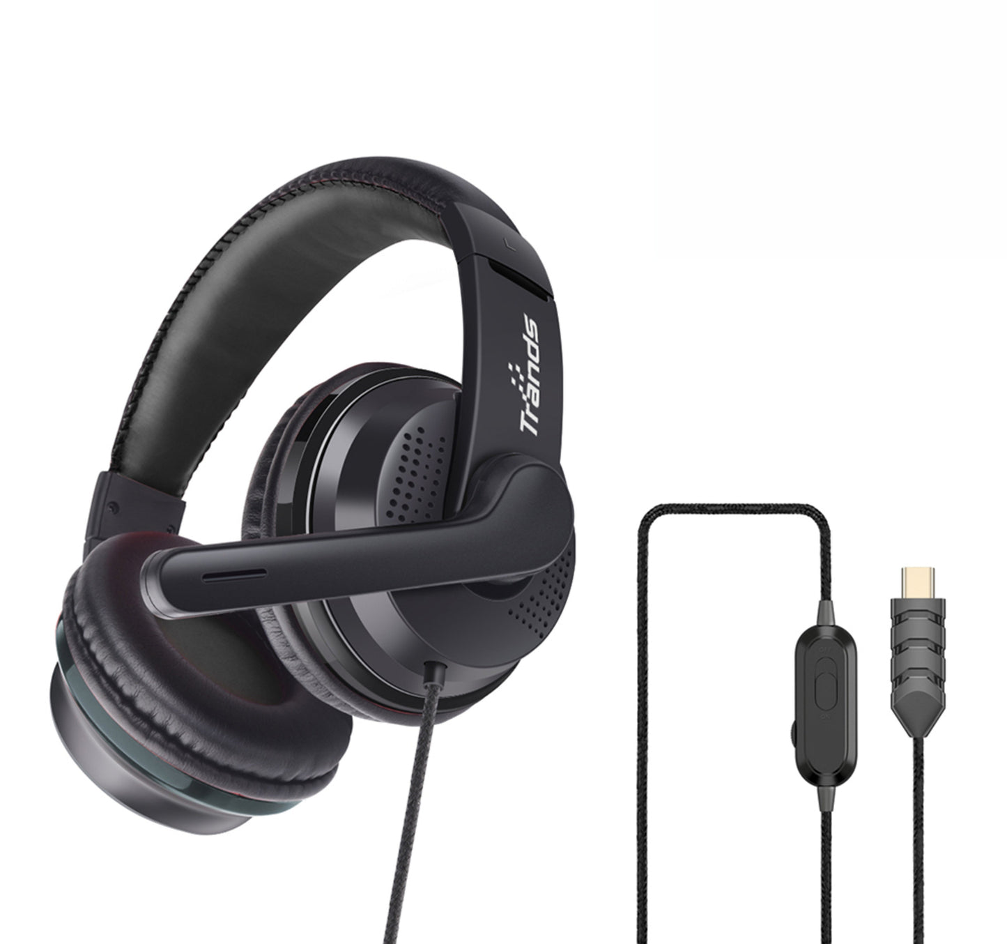 Trands Type-C Stereo Wired Headphones with Microphone HS998 Lulu Hypermarket