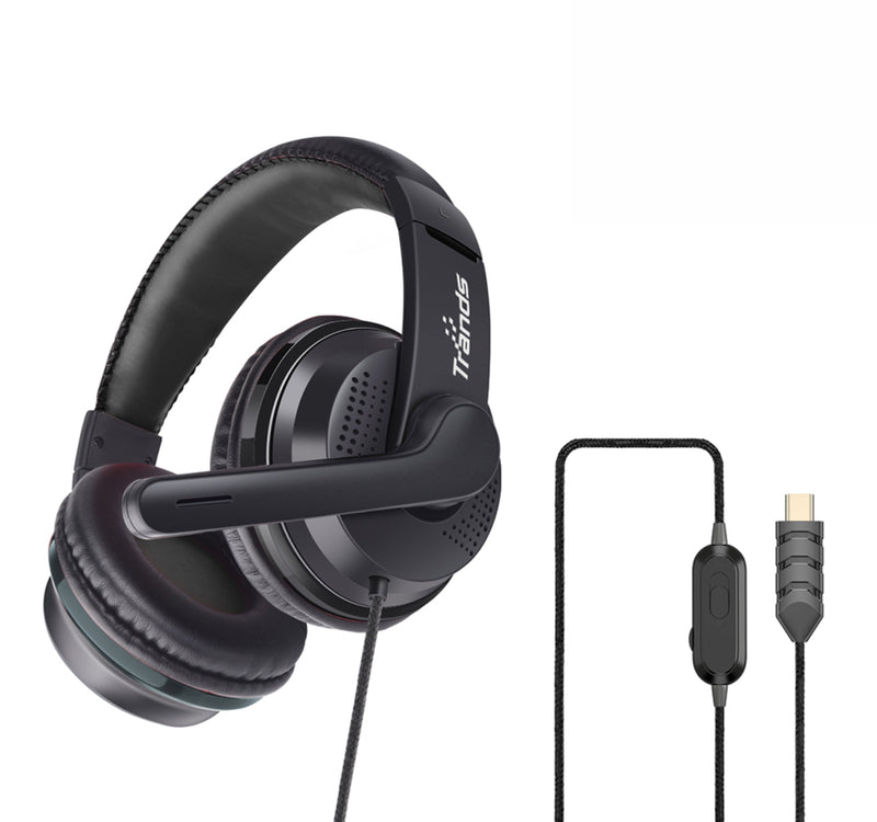 Trands Type-C Stereo Wired Headphones with Microphone HS998 Lulu Hypermarket