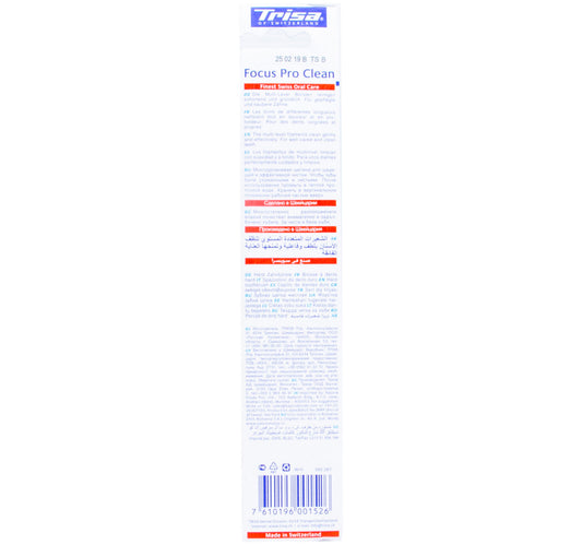 Trisa Toothbrush Focus Pro Clean Hard Assorted Colours 1 pc