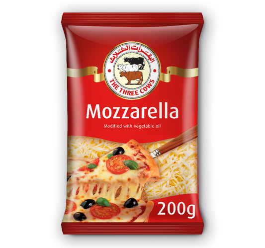 The Three Cows Shredded Mozzarella Cheese 200 g Lulu Hypermarket