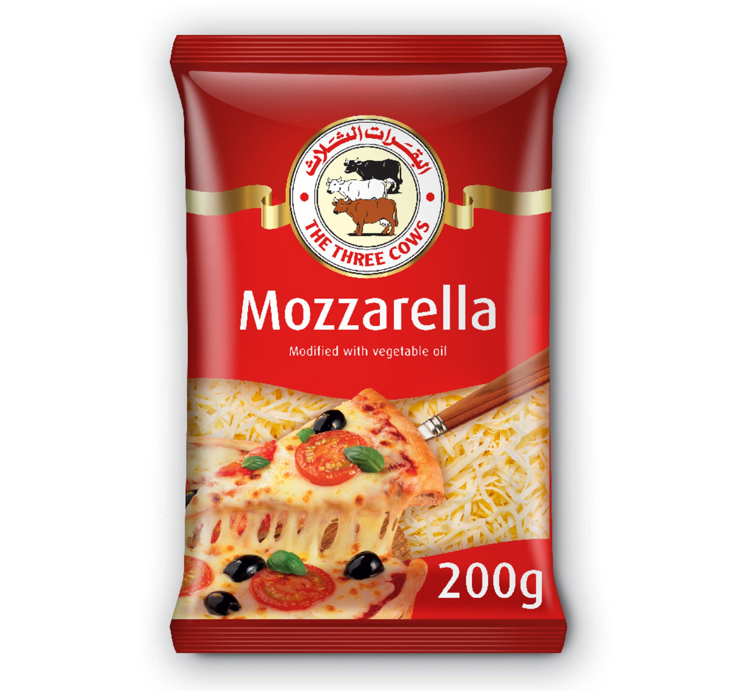 The Three Cows Shredded Mozzarella Cheese 200 g Lulu Hypermarket