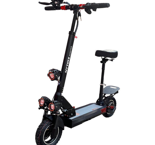 Mytoys Electric Scooter 2023 Upgraded Version Removeable Comfortable Seat Front Triple LED Lights MT908