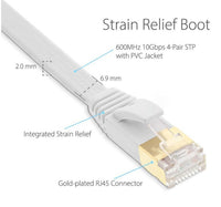 Trands CAT 7 Networking Ethernet Flat Cable speeds up to 10Gbps 2 Meter CA6186