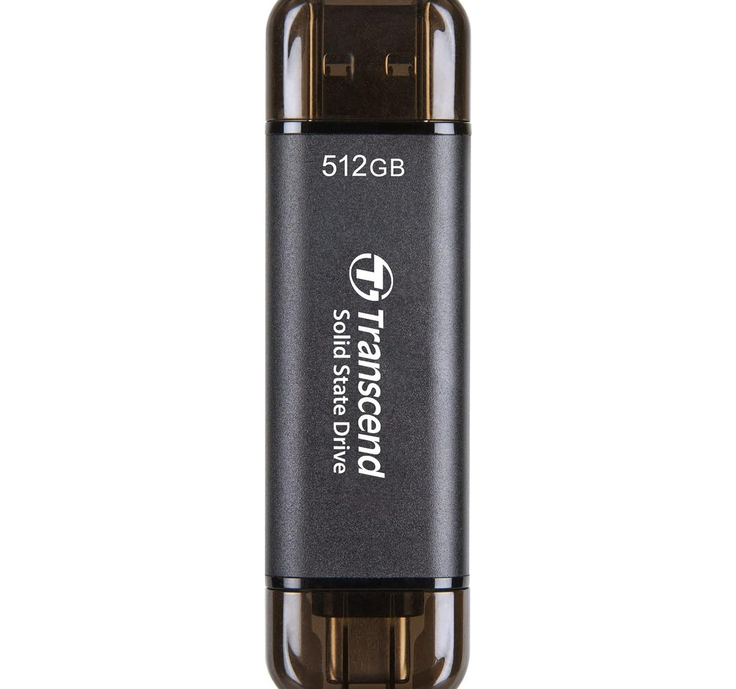 قرص تخزين خارجي SSD من Transcend Type-C/A، سعة 512 جيجابايت، أسود، GESD310C