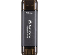 قرص تخزين خارجي SSD من Transcend Type-C/A، سعة 512 جيجابايت، أسود، GESD310C