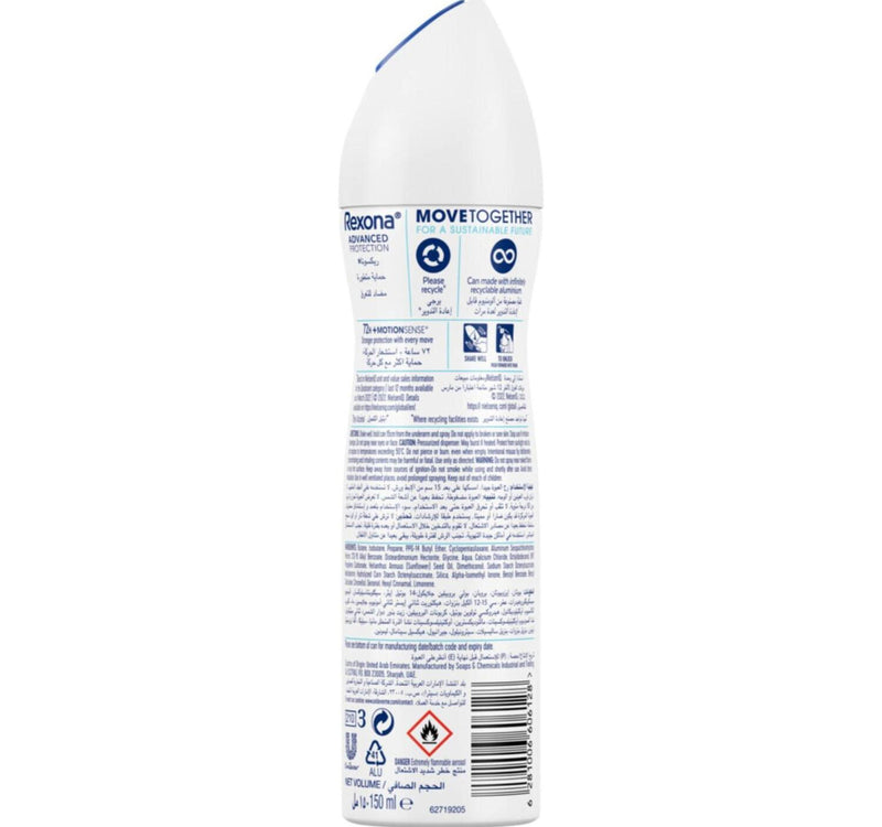 Rexona Women Antiperspirant Deodorant Invisible Black & White 150 ml