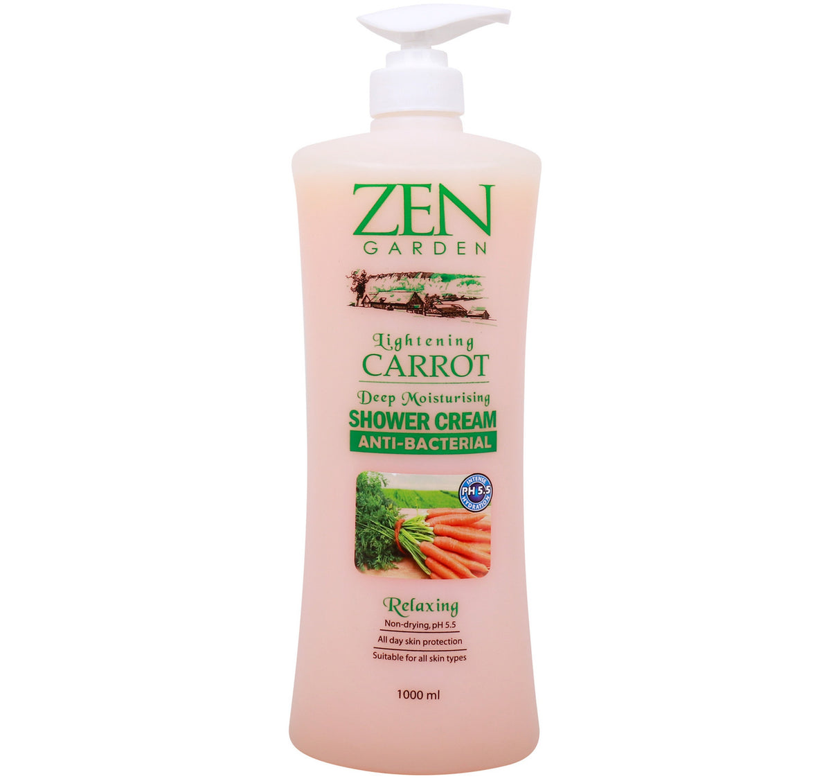 Zen Garden Lightening Carrot Anti-Bacterial Shower Cream 1 Litre