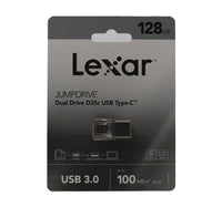 محرك أقراص مزدوج من نوع Lexar Type C، سعة 128 جيجابايت، LJDD35C