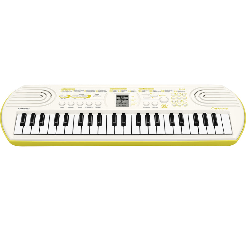 Casio Mini Keyboard with 44 keys, 100 Tones, 50 Rhythms, White, SA-80H2
