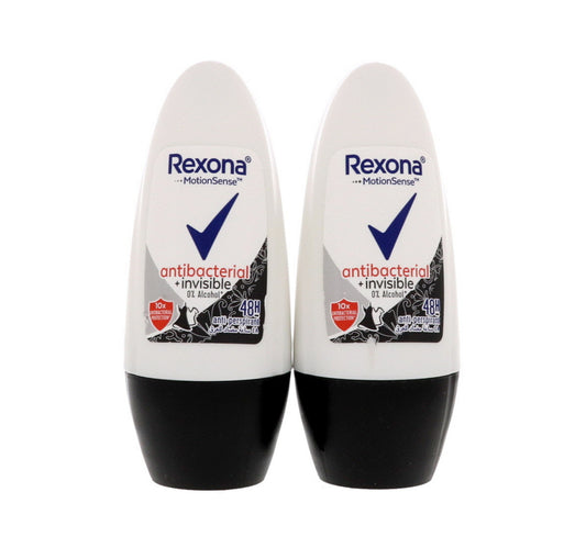 Rexona Women Anti-Perspirant Roll On Antibacterial + Invisible 2 x 50 ml