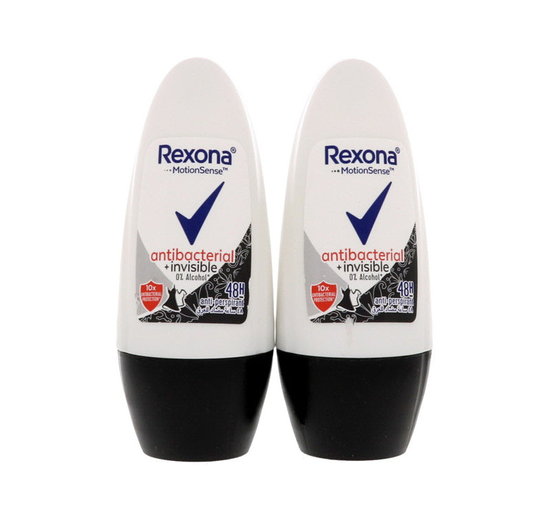 Rexona Women Anti-Perspirant Roll On Antibacterial + Invisible 2 x 50 ml