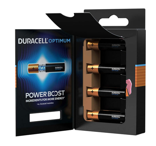Duracell Optimum Type AAA Alkaline Batteries, pack of 4