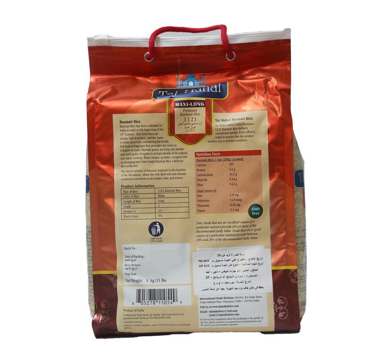 Taj Mahal Maxi Long Indian Basmati Rice 1121 5 kg
