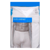 بوكسر رجالي قطني مريح من Elite Comfort، مقاس XL، 3 قطع، أبيض، ELXUSW