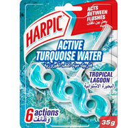 Harpic Active Turquoise Water Toilet Block Tropical Lagoon Scent 35 g