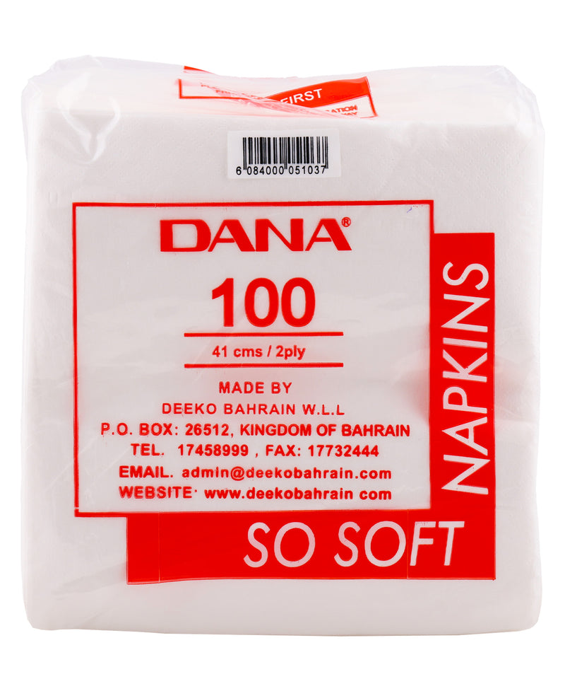 Dana Paper Napkins White 20 x 41 cm 2ply 1 pkt