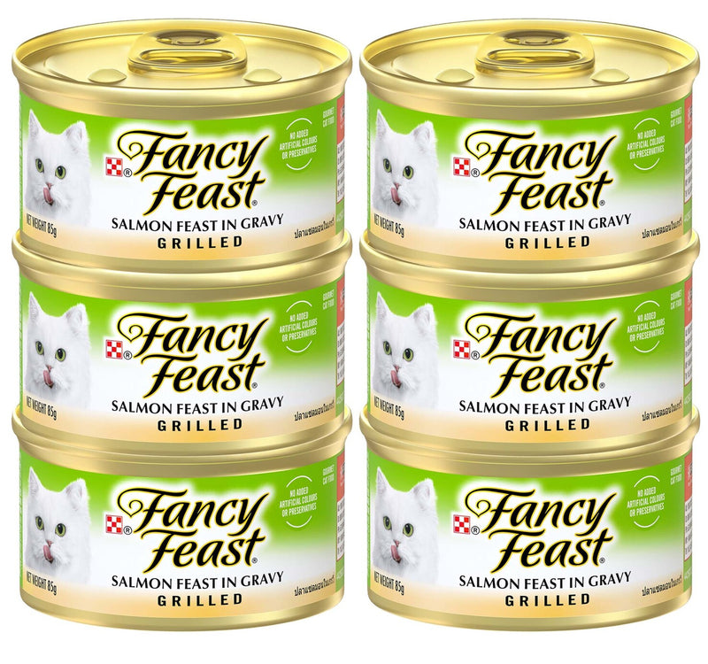 Purina Fancy Feast Grilled Salmon Feast In Gravy Cat Food 6 x 85 g