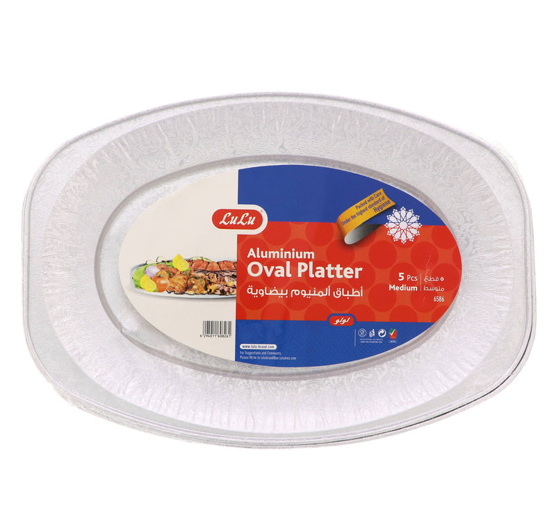 LuLu Aluminium Oval Platter Medium 5 pcs