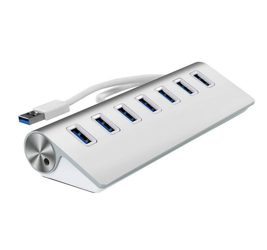 Trands 7 Port USB 3.0 Hub Aluminum Multi-Port USB Hub with Built-in Cable HB627