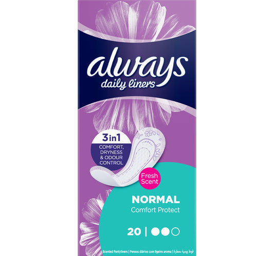 Always Daily Liners Comfort Protect With Fresh Scent Normal 20pcs