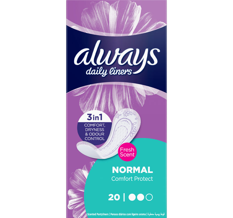 Always Daily Liners Comfort Protect With Fresh Scent Normal 20pcs