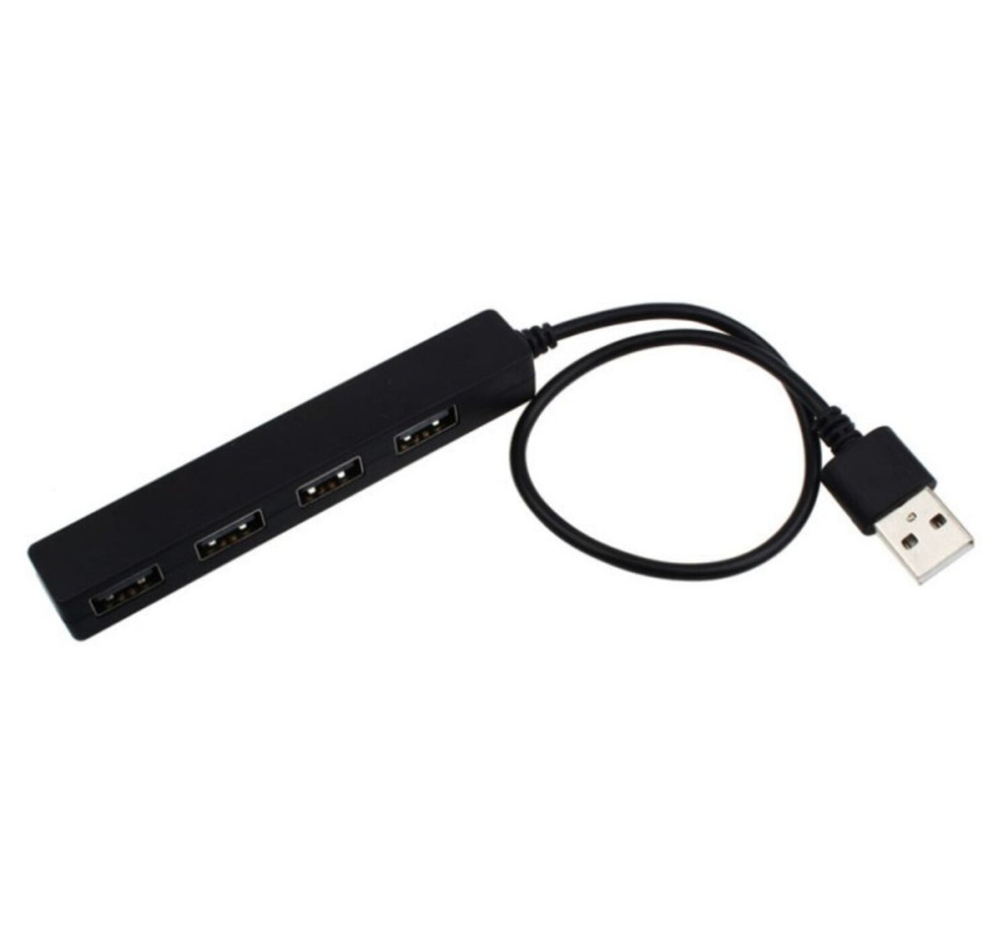 موزع USB 2.0 عالي السرعة من تراندز، 4 منافذ، تصميم معدني، أسود، 95 مليمتر، HB12